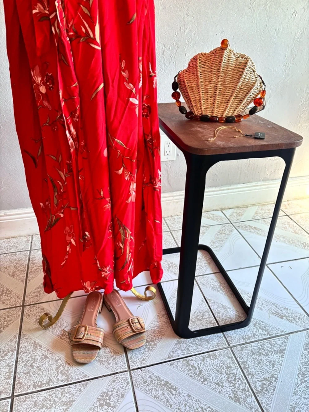 Cecè Red Floral Maxi Dress 2X Boho Flowy Viscose Wrap Style NWT - Picture 4 of 4